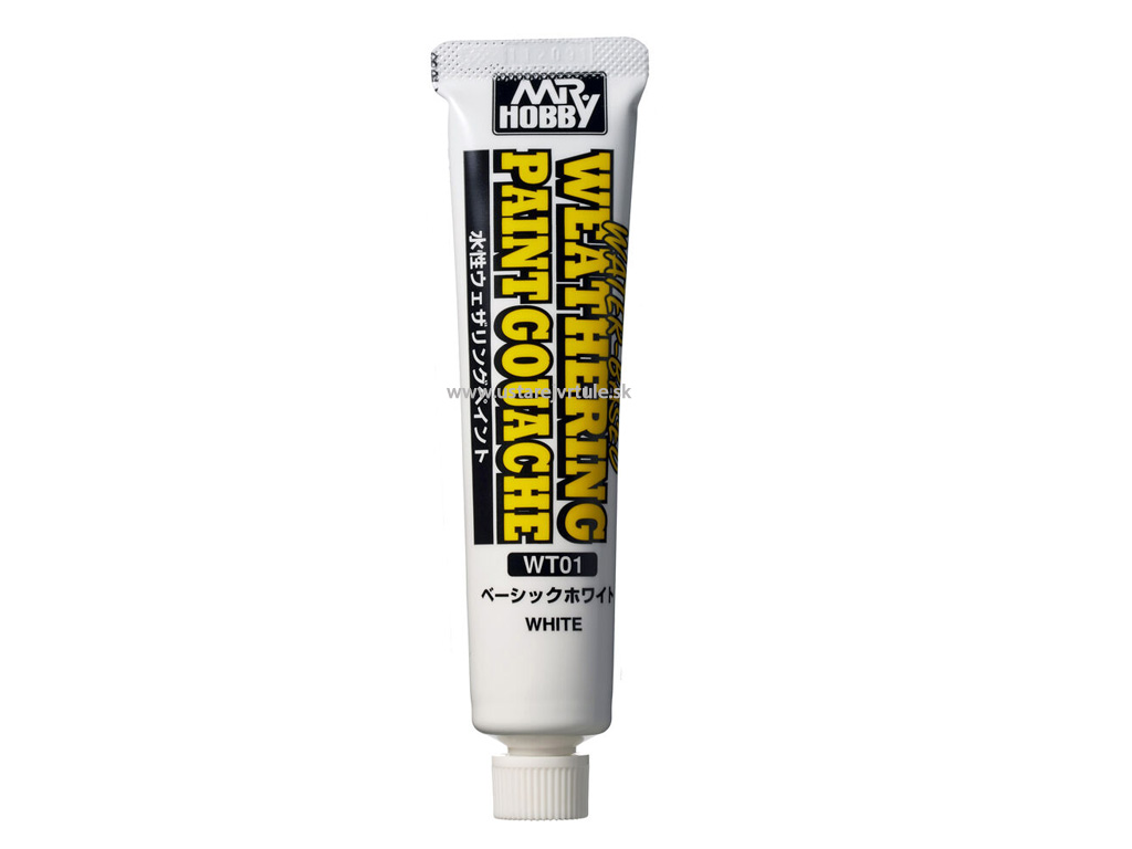 Mr.Hobby Water-based Weathering Paint Gouache BASIC WHITE (20ml)