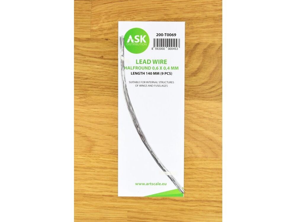 Lead Wire - Halfround 0,6 x 0,4 x 140 mm (9 pcs)
