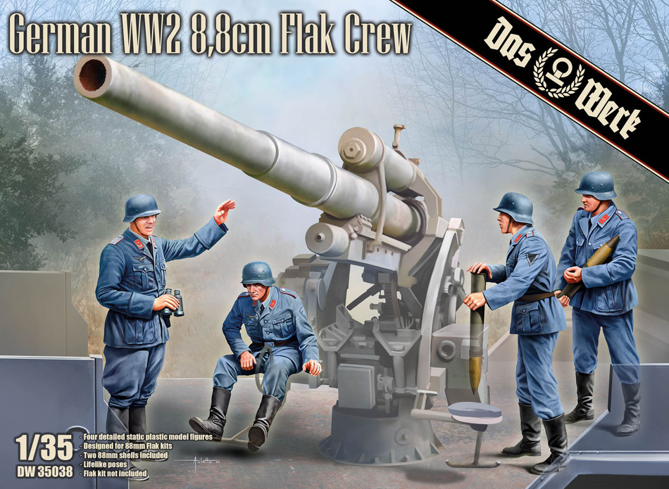 German WW2 8,8cm Flak Crew 1/35