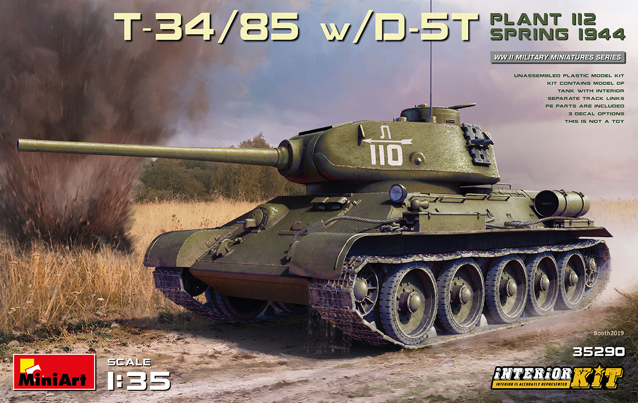 Plant 112 - Spring 1944 T-34/85 Model 1943 w/ Interior D-5T Canone 1/35