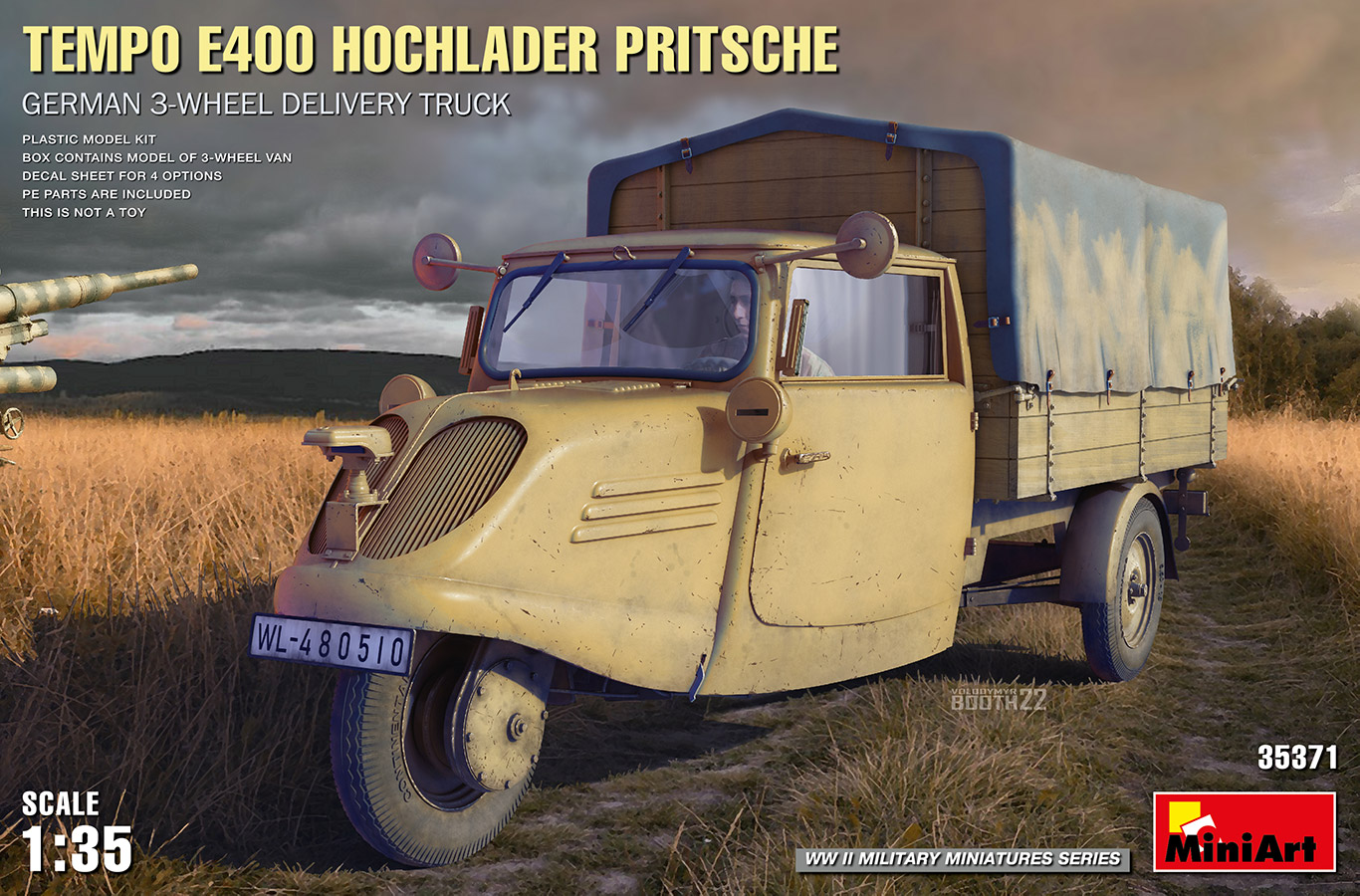 Tempo E400 Hochlader Pritsche German 3-wheel delivery truck 1/35