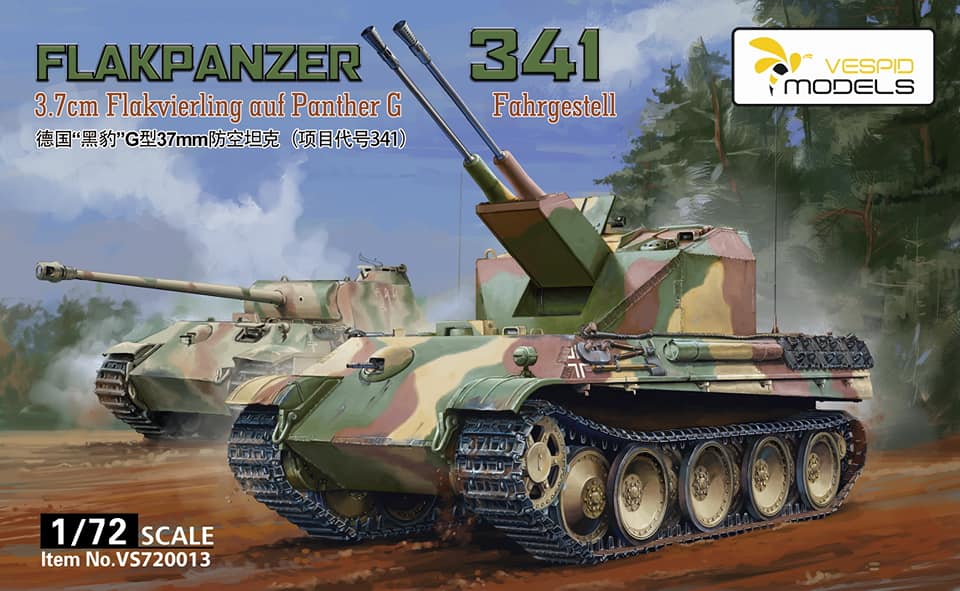 Flakpanzer 341 3,7cm Flakzwilling auf Fahrgestell Panther G 1/72