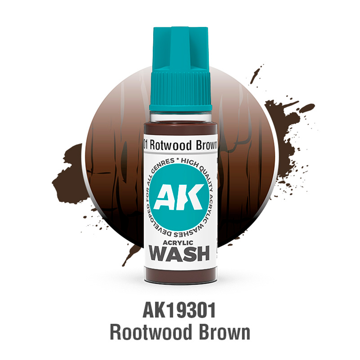 AK Acrylic Wash - ROTWOOD BROWN