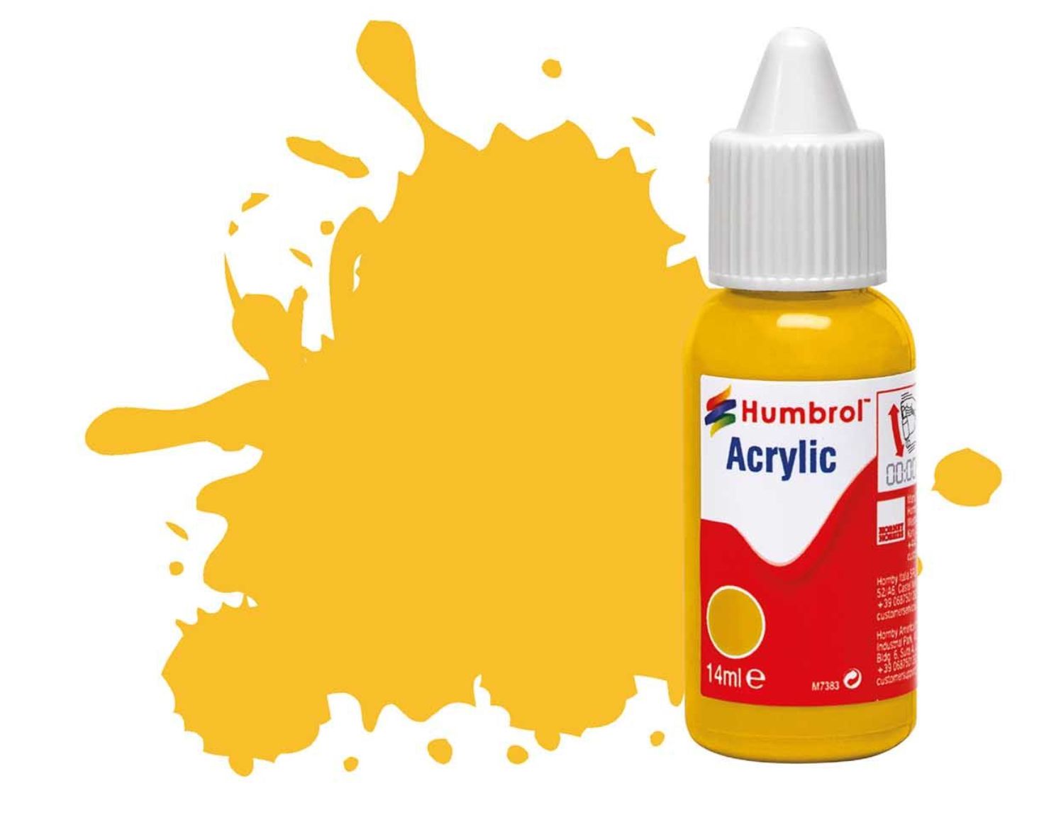 Humbrol Acrylic: 24 - Trainer Yellow - Matt – (14ml)