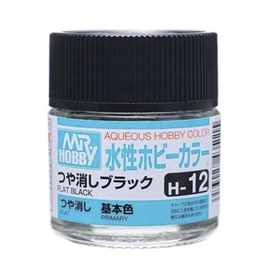 AQUEOUS HOBBY COLOR - H12 FLAT BLACK (PRIMARY)