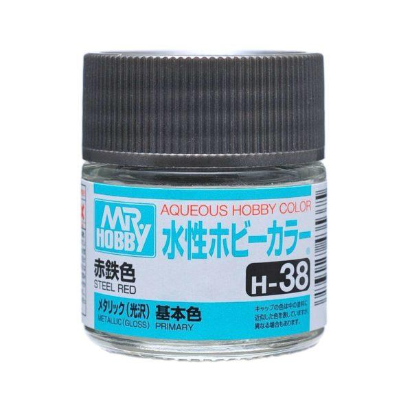 AQUEOUS HOBBY COLOR - H38 METALLIC GLOSS STEEL RED (PRIMARY)