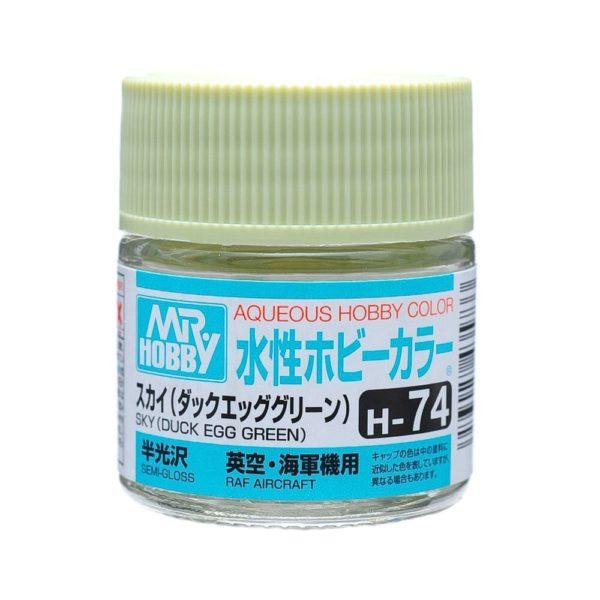 AQUEOUS HOBBY COLOR - H74 SEMI-GLOSS SKY (DUCK EGG GREEN)