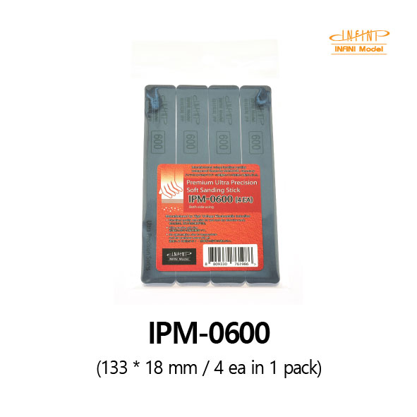 Infini Premium Ultra-Precision Soft Matador Stick Sandpaper IPM #600 (4pcs)