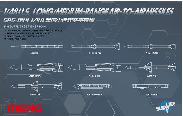 U.S. Long/Medium-Range Air-to-Air Missiles 1/48