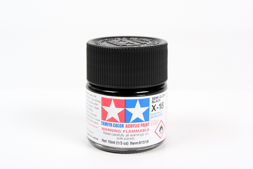 Tamiya Acrylic Mini X-18 Semi Gl Blk Gloss