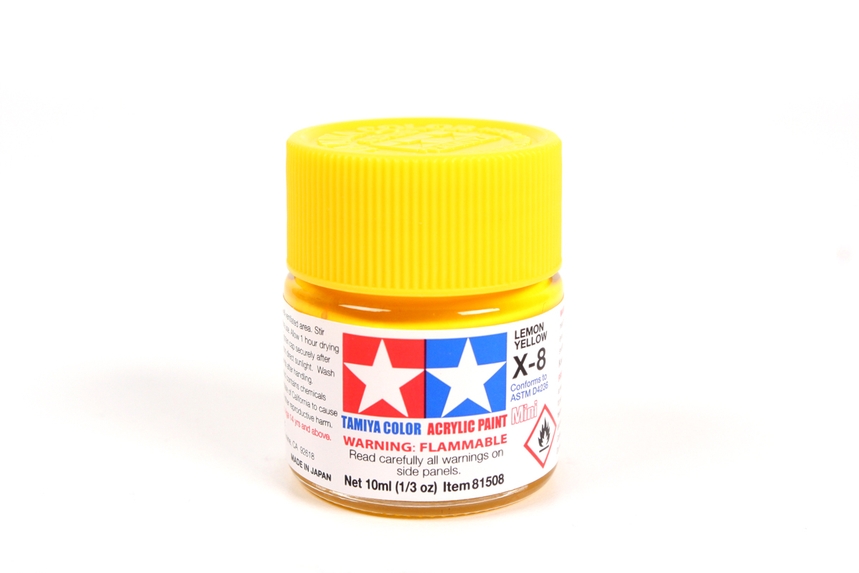 Tamiya Acrylic Mini X-8 Lemon Yellow Gloss