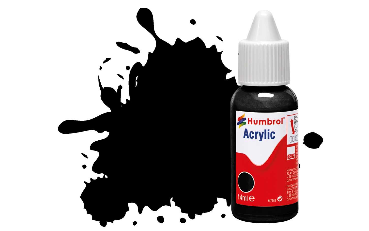 Humbrol Acrylic: 21 - Black - Gloss – (14ml)
