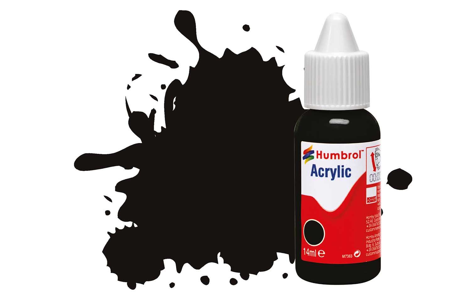 Humbrol Acrylic: 85 - Black - Satin – (14ml)