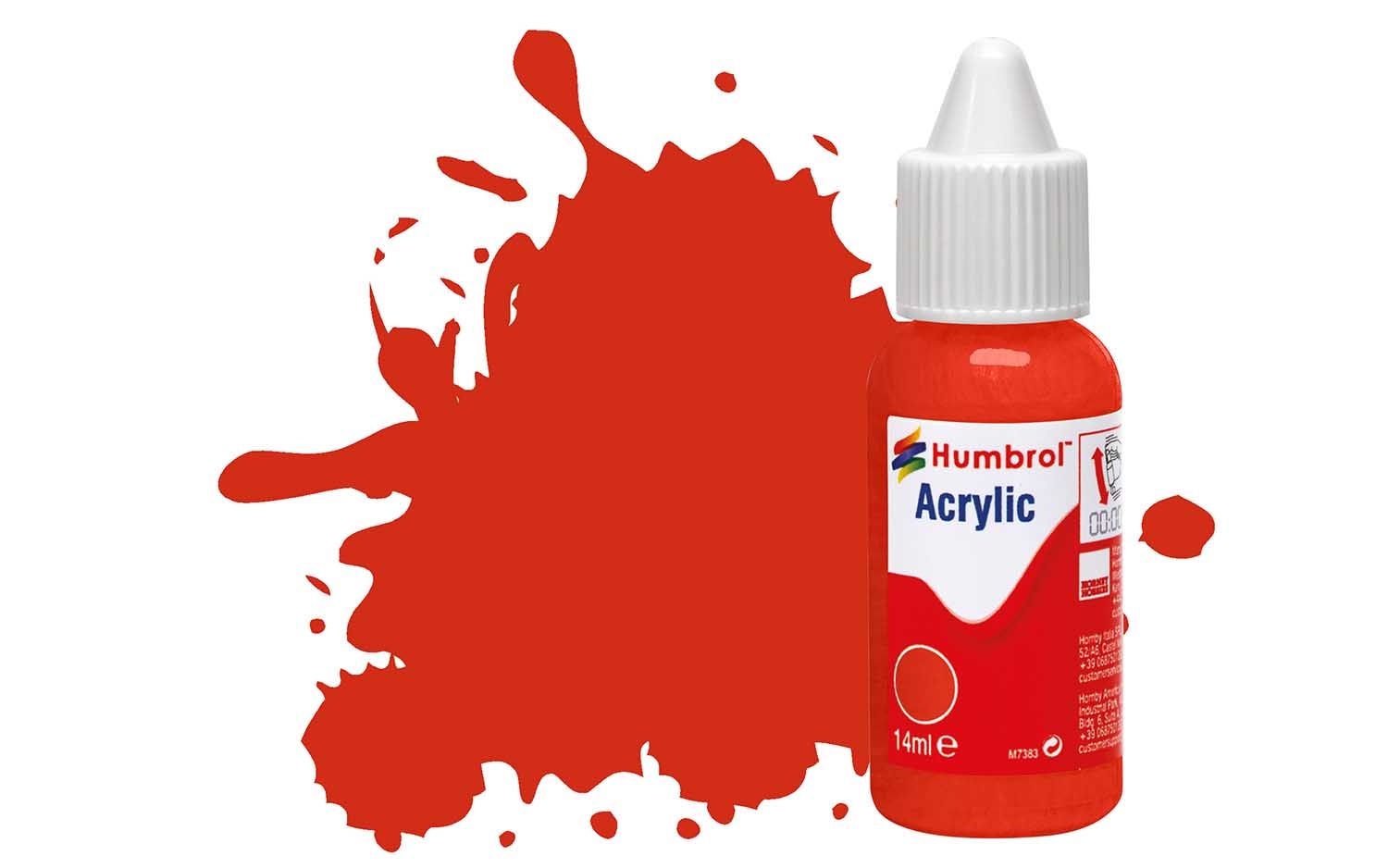 Humbrol Acrylic: 174 - Signal Red - Satin - (14ml)