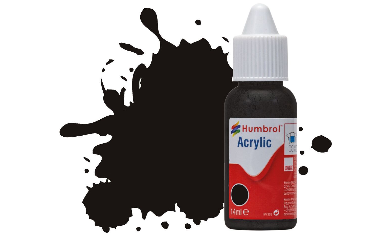 Humbrol Acrylic: 201 - Black - Metallic – (14ml)
