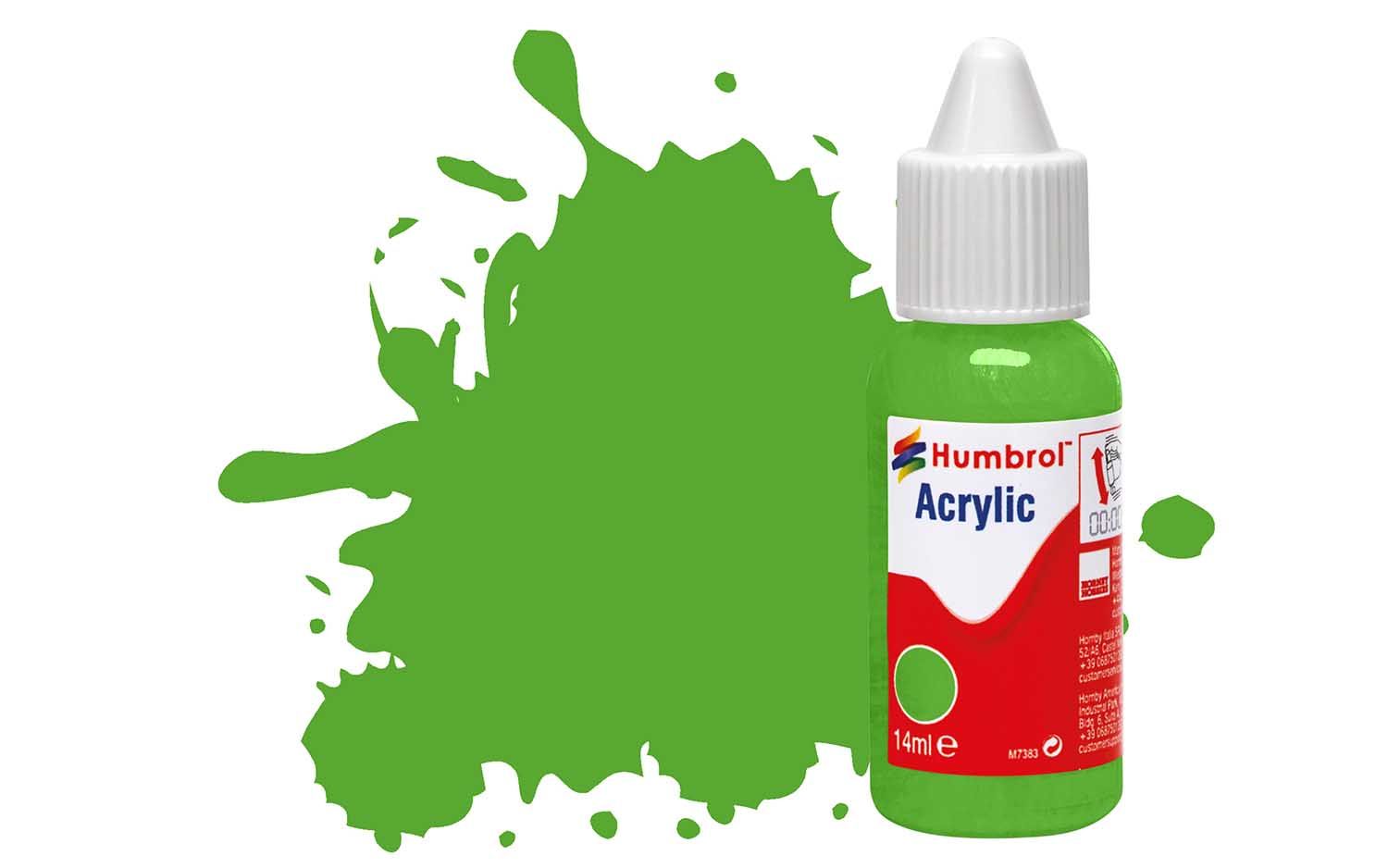 Humbrol Acrylic: 208 - Fluorescent Signal Green - Gloss – (14ml)
